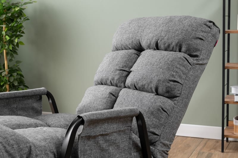 Keinutuoli Atelier Del Sofa Lena Single (60 x 60 x 70 cm) Vaaleanharmaa - Vaaleanharmaa - Huonekalut - Tuoli & nojatuoli - Pyörivät tuolit & keinutuoli