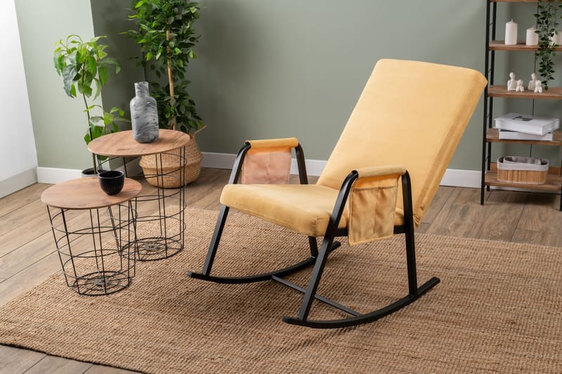 Keinutuoli Atelier Del Sofa Oden Single (60 x 50 x 65 cm) Mustard - Huonekalut - Tuoli & nojatuoli - Pyörivät tuolit & keinutuoli
