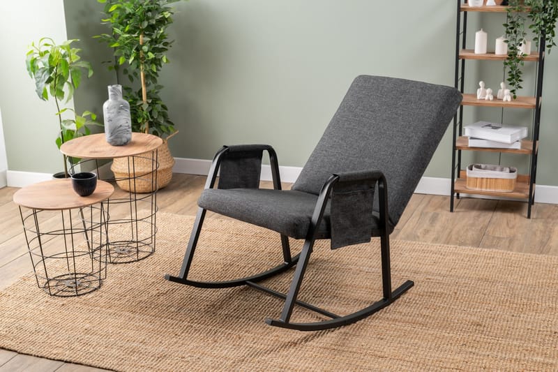 Keinutuoli Atelier Del Sofa Oden Single (60 x 50 x 65 cm) Tummanharmaa - Tummanharmaa - Huonekalut - Tuoli & nojatuoli - Pyörivät tuolit & keinutuoli