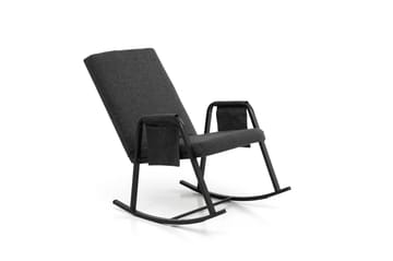 Keinutuoli Atelier Del Sofa Oden Single (60 x 50 x 65 cm) Tummanharmaa - Tummanharmaa - Huonekalut - Tuoli & nojatuoli - Pyörivät tuolit & keinutuoli