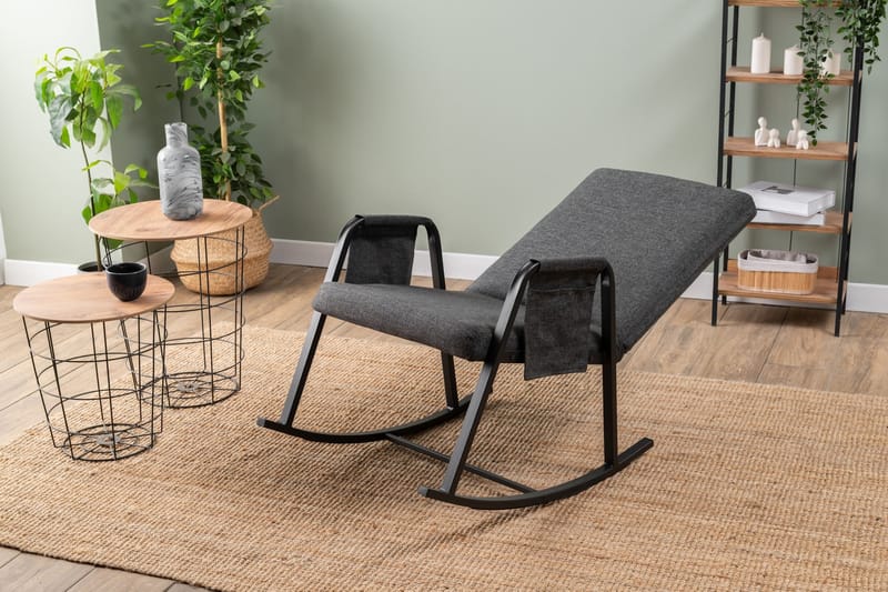 Keinutuoli Atelier Del Sofa Oden Single (60 x 50 x 65 cm) Tummanharmaa - Tummanharmaa - Huonekalut - Tuoli & nojatuoli - Pyörivät tuolit & keinutuoli
