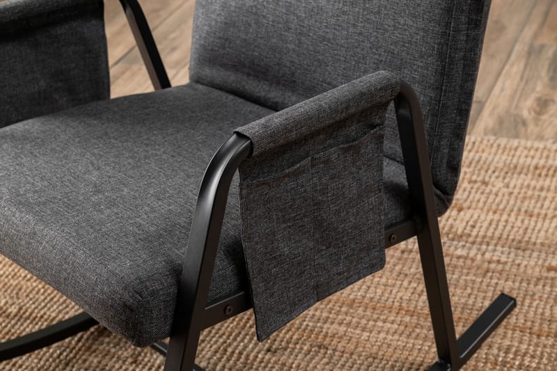Keinutuoli Atelier Del Sofa Oden Single (60 x 50 x 65 cm) Tummanharmaa - Tummanharmaa - Huonekalut - Tuoli & nojatuoli - Pyörivät tuolit & keinutuoli