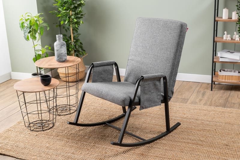 Keinutuoli Atelier Del Sofa Oden Single (60 x 50 x 65 cm) Vaaleanharmaa - Vaaleanharmaa - Huonekalut - Tuoli & nojatuoli - Pyörivät tuolit & keinutuoli