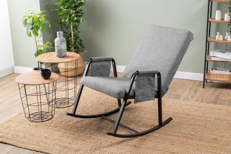 Keinutuoli Atelier Del Sofa Oden Single (60 x 50 x 65 cm) Vaaleanharmaa - Vaaleanharmaa - Huonekalut - Tuoli & nojatuoli - Pyörivät tuolit & keinutuoli