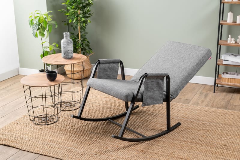 Keinutuoli Atelier Del Sofa Oden Single (60 x 50 x 65 cm) Vaaleanharmaa - Vaaleanharmaa - Huonekalut - Tuoli & nojatuoli - Pyörivät tuolit & keinutuoli