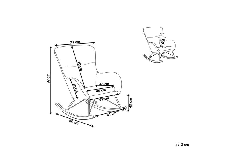 Keinutuoli Ellan - Beige, musta, vaalea puu - Huonekalut - Tuoli & nojatuoli - Nojatuoli & lepotuoli