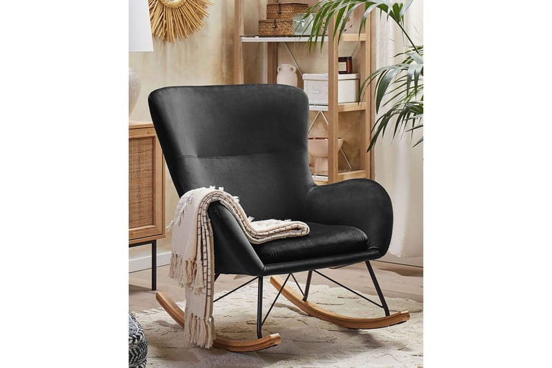 Keinutuoli Ellan - Musta, vaalea puu - Huonekalut - Tuoli & nojatuoli - Nojatuoli & lepotuoli