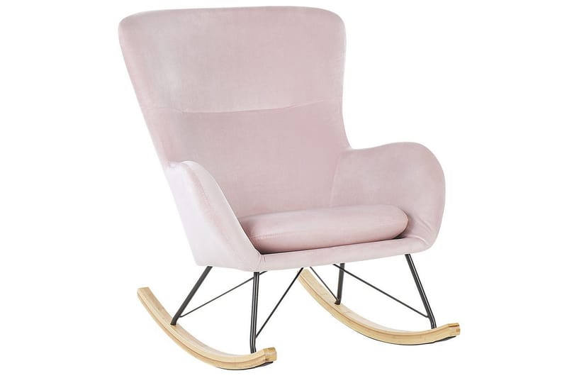Keinutuoli Ellan - Rosa, musta, vaalea puu - Huonekalut - Tuoli & nojatuoli - Nojatuoli & lepotuoli