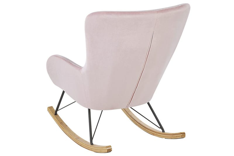 Keinutuoli Ellan - Rosa, musta, vaalea puu - Huonekalut - Tuoli & nojatuoli - Nojatuoli & lepotuoli