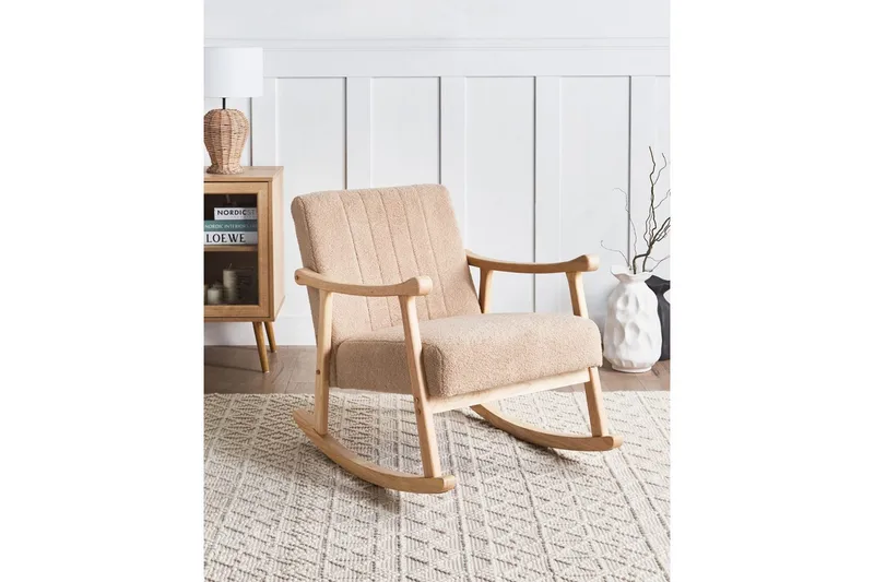 Keinutuoli Leknes - Beige, ruskea - Huonekalut - Tuoli & nojatuoli - Nojatuoli & lepotuoli