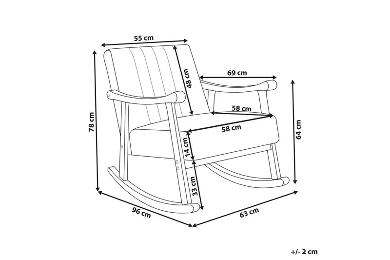 Keinutuoli Leknes - Beige, ruskea - Huonekalut - Tuoli & nojatuoli - Nojatuoli & lepotuoli