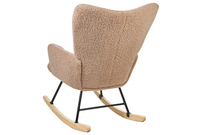 Keinutuoli Oulu - Hiekkabeige, musta, vaalea puu - Huonekalut - Tuoli & nojatuoli - Nojatuoli & lepotuoli