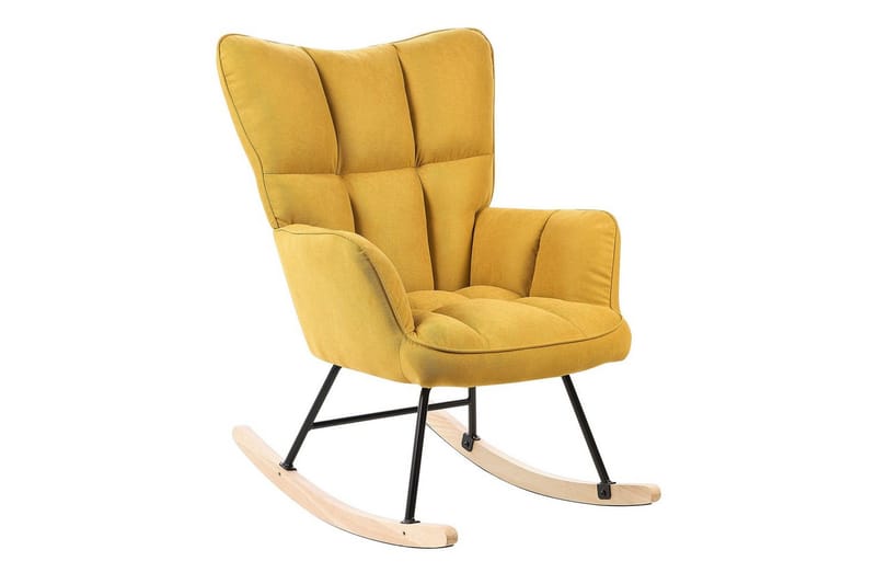 Keinutuoli Oulu - Keltainen, musta, vaalea puu - Huonekalut - Tuoli & nojatuoli - Nojatuoli & lepotuoli