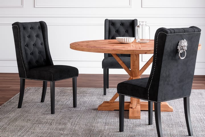 Keittiötuoli Natividad - Musta/Musta - Ruokapöydän tuolit