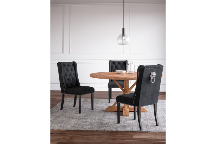 Keittiötuoli Natividad - Musta/Musta - Ruokapöydän tuolit