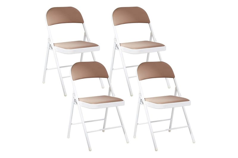 Klappstol Beige, Vit