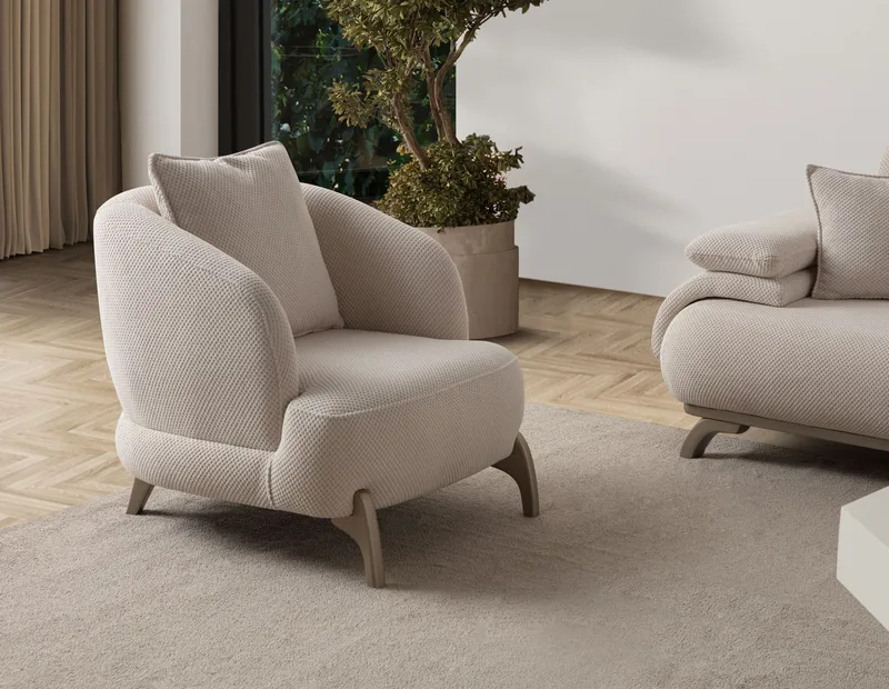 Korvatuoli Atelier Del Sofa Bonjo Silver (80 x 78 x 80 cm) beige - Beige - Huonekalut - Tuoli & nojatuoli - Nojatuoli & lepotuoli