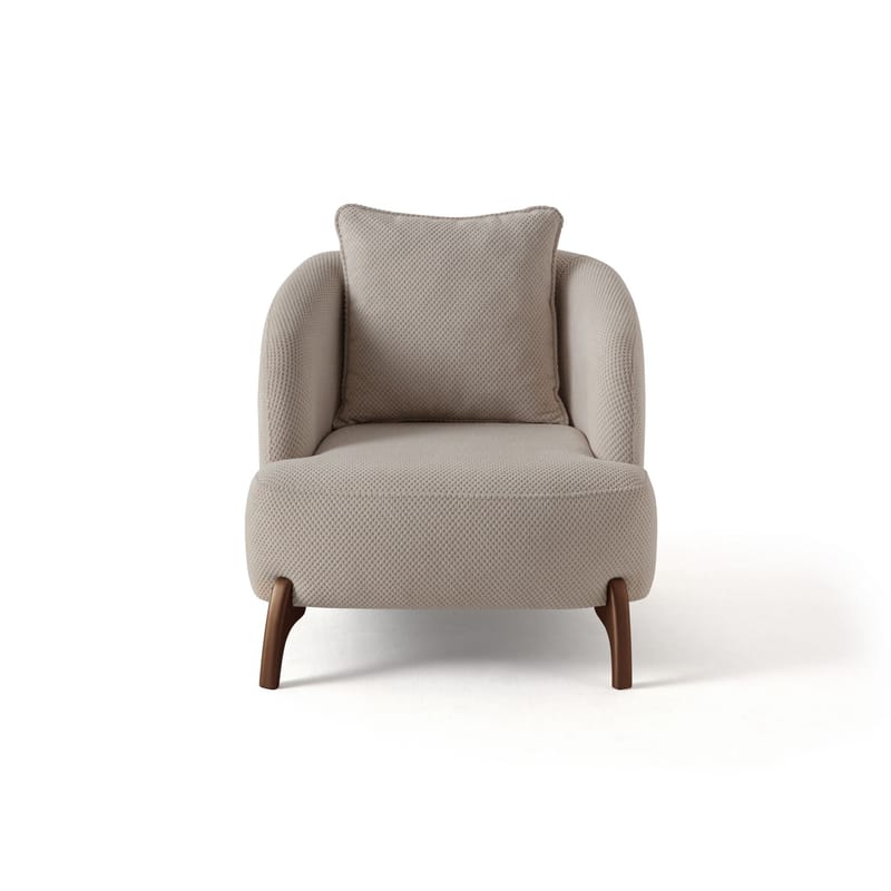 Korvatuoli Atelier Del Sofa Bonjo Walnut (80 x 78 x 80 cm) beige - Beige - Huonekalut - Tuoli & nojatuoli - Nojatuoli & lepotuoli