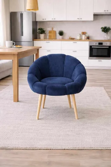 Korvatuoli Atelier Del Sofa Papatya (70 x 110 x 70 cm) Antrasiitti - Sininen - Huonekalut - Tuoli & nojatuoli - Nojatuoli & lepotuoli