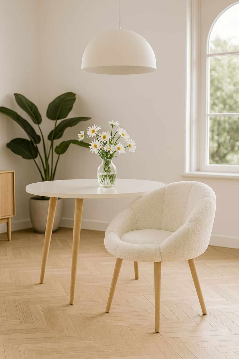 Korvatuoli Atelier Del Sofa Papatya (70 x 110 x 70 cm) Valkoinen pähkinäpuu - Huonekalut - Tuoli & nojatuoli - Nojatuoli & lepotuoli