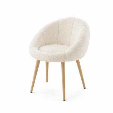 Korvatuoli Atelier Del Sofa Papatya (70 x 110 x 70 cm) Valkoinen pähkinäpuu