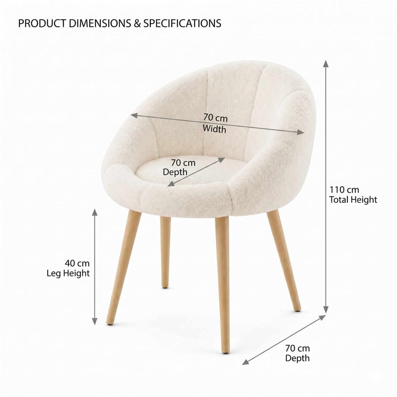 Korvatuoli Atelier Del Sofa Papatya (70 x 110 x 70 cm) Valkoinen pähkinäpuu - Huonekalut - Tuoli & nojatuoli - Nojatuoli & lepotuoli