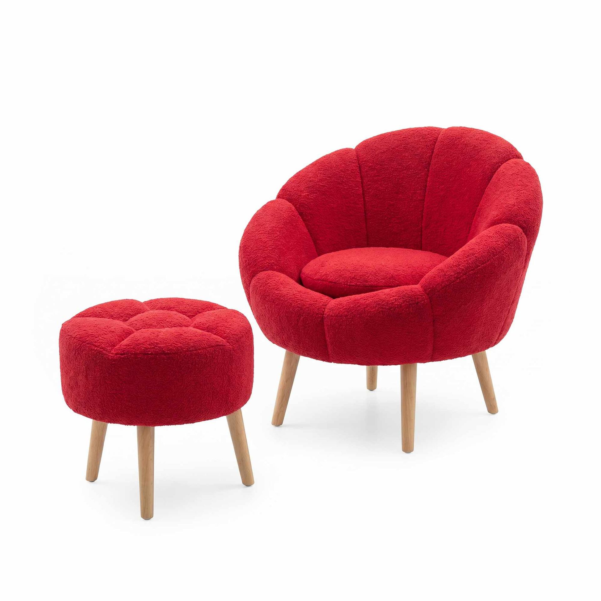 Korvatuoli- ja rahi-setti (2 osaa) Atelier Del Sofa Lida (75 x 100 x 42 cm) Fuksia -