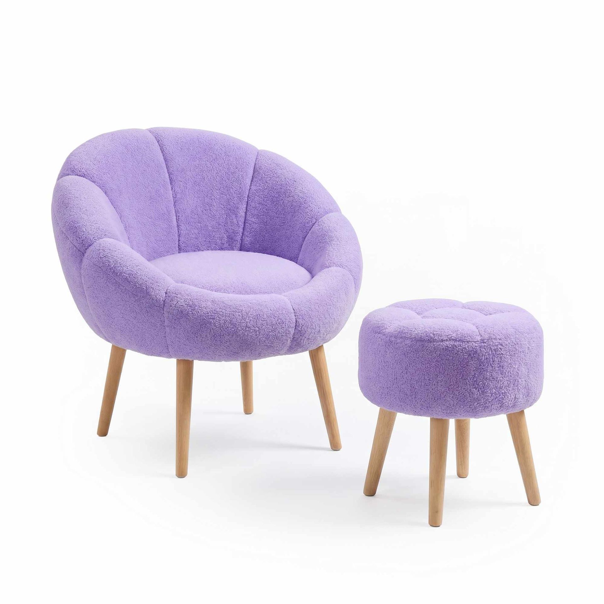 Korvatuoli- ja rahi-setti (2 osaa) Atelier Del Sofa Lida (75 x 100 x 42 cm) Syreeni -