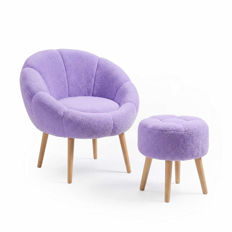 Korvatuoli- ja rahi-setti (2 osaa) Atelier Del Sofa Lida (75 x 100 x 42 cm) Syreeni