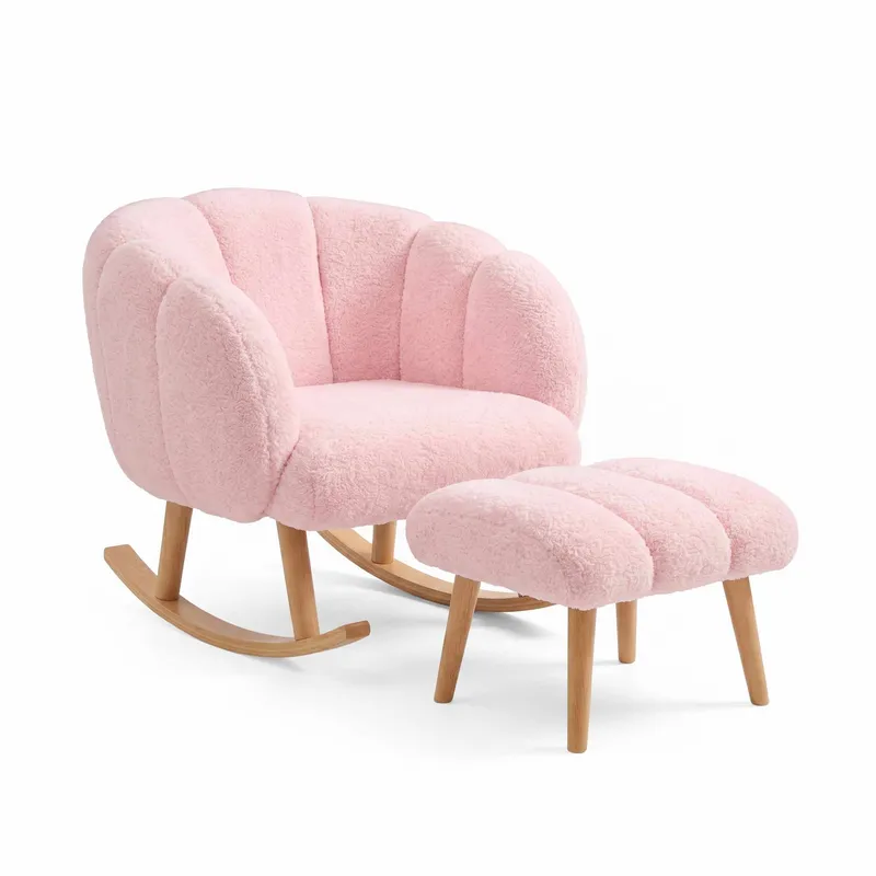 Korvatuoli- ja rahi-setti (2 osaa) Atelier Del Sofa Lotus (70 x 94 x 42 cm) Vaaleanpunainen, undefined