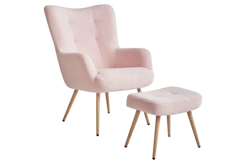 Korvatuolituoli Vejle - Beige, valkoinen - Huonekalut - Tuoli & nojatuoli - Nojatuoli & lepotuoli