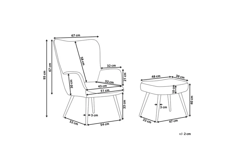 Korvatuolituoli Vejle - Vaaleanpunainen, tumma puu, Rosa, Tumma puu - Huonekalut - Tuoli & nojatuoli - Nojatuoli & lepotuoli