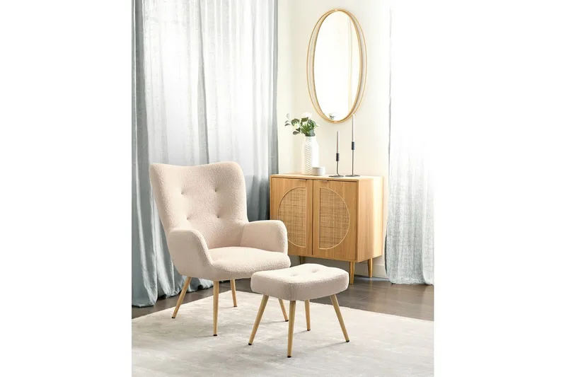 Korvatuolituoli Vejle - Vaaleanpunainen, tumma puu, Rosa, Tumma puu - Huonekalut - Tuoli & nojatuoli - Nojatuoli & lepotuoli