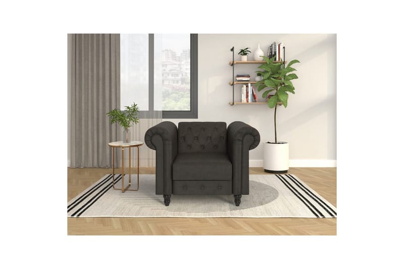 Lepotuoli Felix Antrasiitti, Mikrokuitu/Puu/Metalli - Antrasiitti, Mikrokuitu/Puu/Metalli - Huonekalut - Tuoli & nojatuoli - Nojatuoli & lepotuoli