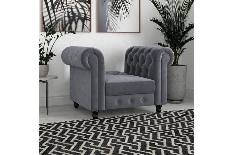 Lepotuoli Felix Antrasiitti, Sametti/Puu/Metalli - Antrasiitti, Sametti/Puu/Metalli - Huonekalut - Tuoli & nojatuoli - Nojatuoli & lepotuoli