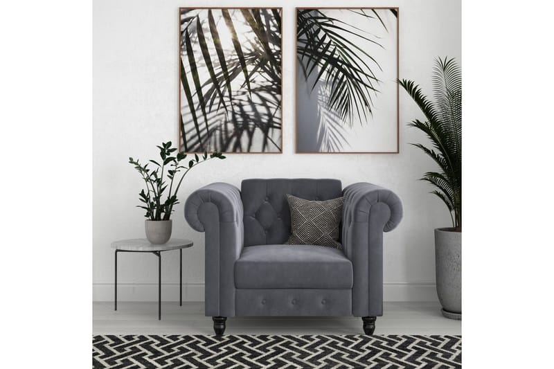 Lepotuoli Felix Antrasiitti, Sametti/Puu/Metalli - Antrasiitti, Sametti/Puu/Metalli - Huonekalut - Tuoli & nojatuoli - Nojatuoli & lepotuoli