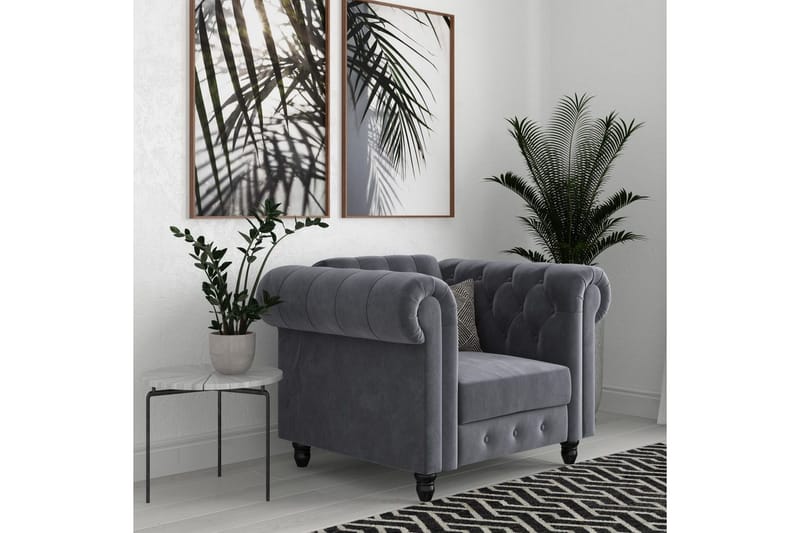 Lepotuoli Felix Antrasiitti, Sametti/Puu/Metalli - Antrasiitti, Sametti/Puu/Metalli - Huonekalut - Tuoli & nojatuoli - Nojatuoli & lepotuoli