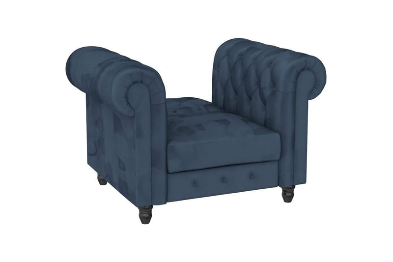 Lepotuoli Felix Sininen, Sametti/Puu/Metalli - Sininen, Sametti/Puu/Metalli - Huonekalut - Tuoli & nojatuoli - Nojatuoli & lepotuoli