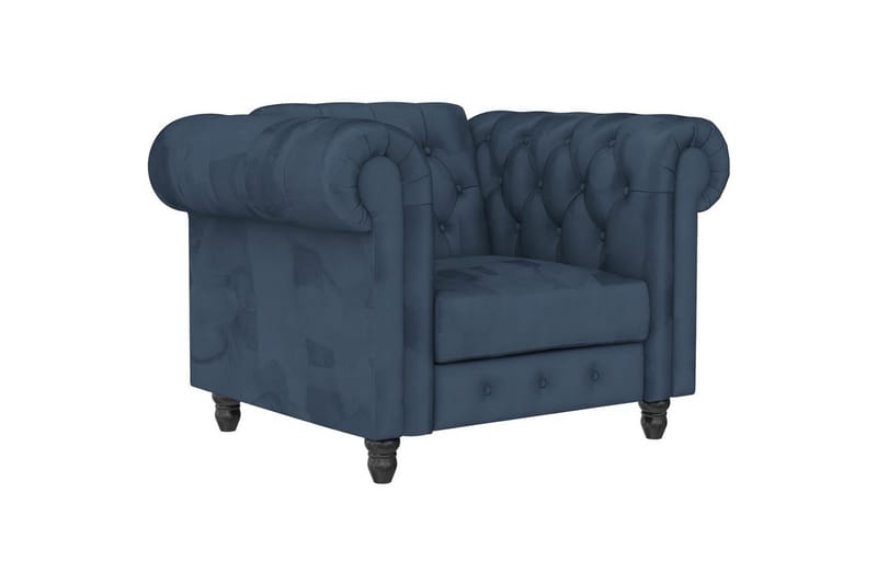 Lepotuoli Felix Sininen, Sametti/Puu/Metalli, Sininen, Sametti/Puu/Metalli