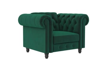 Lepotuoli Felix Tummanvihreä, Sametti/Puu/Metalli