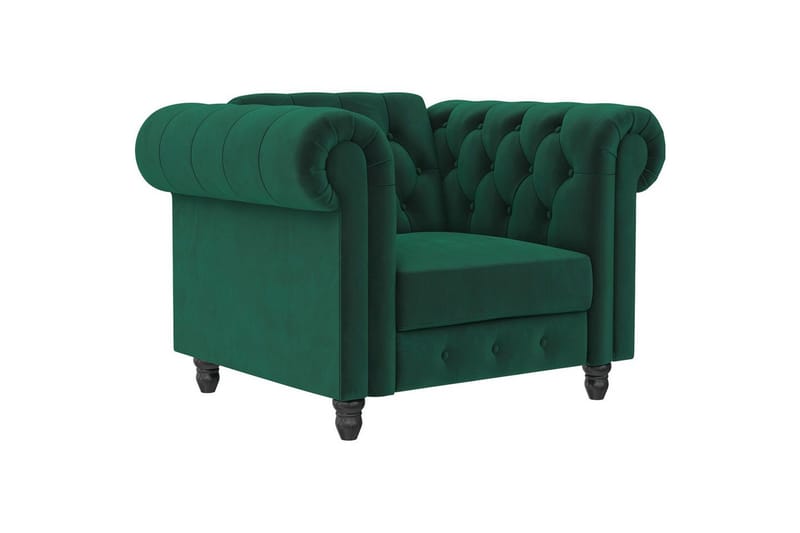 Lepotuoli Felix Tummanvihreä, Sametti/Puu/Metalli - Tummanvihreä, Sametti/Puu/Metalli - Huonekalut - Tuoli & nojatuoli - Nojatuoli & lepotuoli