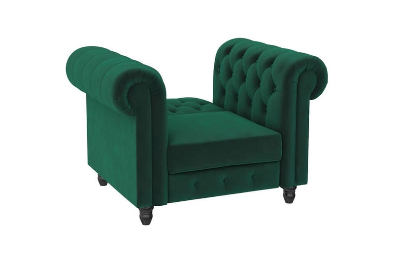 Lepotuoli Felix Tummanvihreä, Sametti/Puu/Metalli - Tummanvihreä, Sametti/Puu/Metalli - Huonekalut - Tuoli & nojatuoli - Nojatuoli & lepotuoli