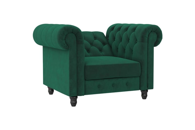 Lepotuoli Felix Tummanvihreä, Sametti/Puu/Metalli - Tummanvihreä, Sametti/Puu/Metalli - Huonekalut - Tuoli & nojatuoli - Nojatuoli & lepotuoli