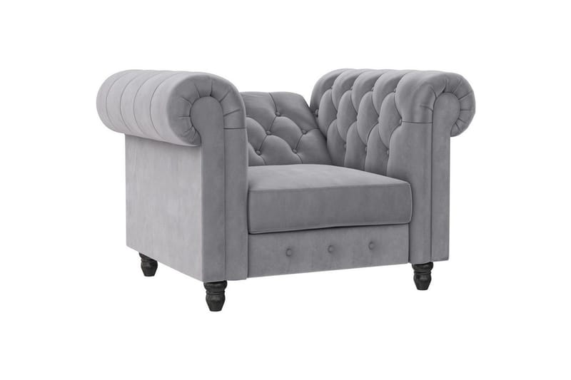 Lepotuoli Felix Vaaleanharmaa, Sametti/Puu/Metalli - Vaaleanharmaa, Sametti/Puu/Metalli - Huonekalut - Tuoli & nojatuoli - Nojatuoli & lepotuoli