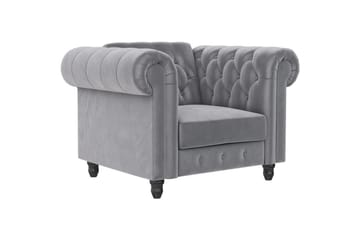 Lepotuoli Felix Vaaleanharmaa, Sametti/Puu/Metalli