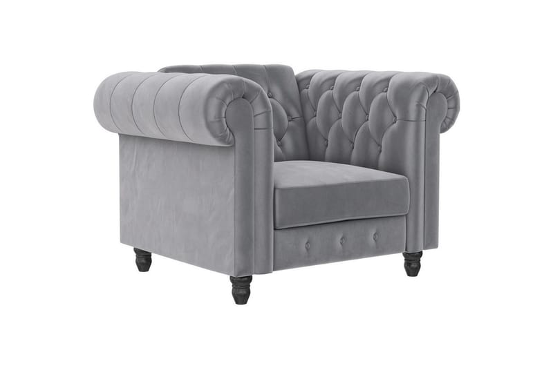 Lepotuoli Felix Vaaleanharmaa, Sametti/Puu/Metalli - Vaaleanharmaa, Sametti/Puu/Metalli - Huonekalut - Tuoli & nojatuoli - Nojatuoli & lepotuoli