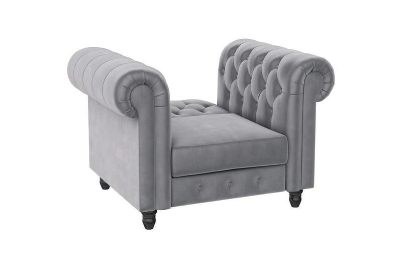 Lepotuoli Felix Vaaleanharmaa, Sametti/Puu/Metalli - Vaaleanharmaa, Sametti/Puu/Metalli - Huonekalut - Tuoli & nojatuoli - Nojatuoli & lepotuoli