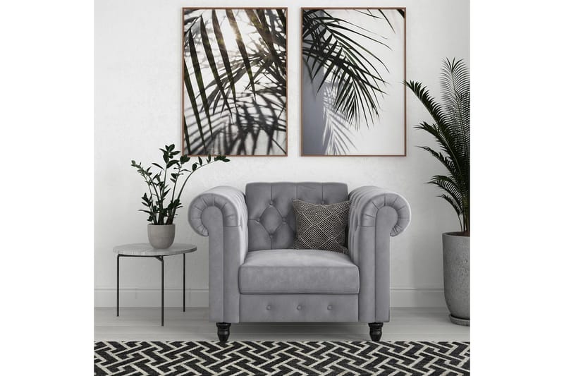 Lepotuoli Felix Vaaleanharmaa, Sametti/Puu/Metalli - Vaaleanharmaa, Sametti/Puu/Metalli - Huonekalut - Tuoli & nojatuoli - Nojatuoli & lepotuoli