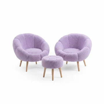Lepotuoli- ja rahisetti (3 osaa) Atelier Del Sofa Lida Wellsoft (75 x 100 x 42 cm) Syreeni