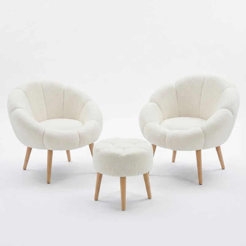 Lepotuoli- ja rahisetti (3 osaa) Atelier Del Sofa Lida Wellsoft (75 x 100 x 42 cm) Valkoinen, undefined